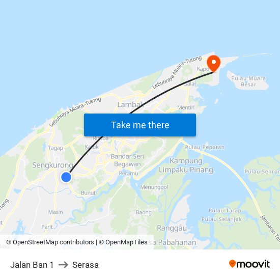 Jalan Ban 1 to Serasa map