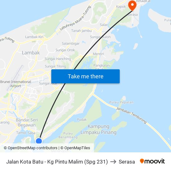 Jalan Kota Batu - Kg Pintu Malim (Spg 231) to Serasa map