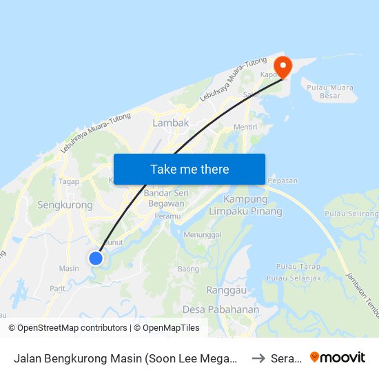 Jalan Bengkurong Masin (Soon Lee Megamart) to Serasa map