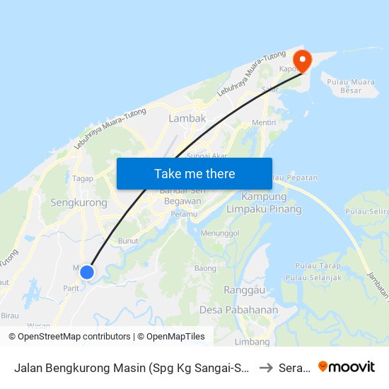 Jalan Bengkurong Masin (Spg Kg Sangai-Sangai) to Serasa map