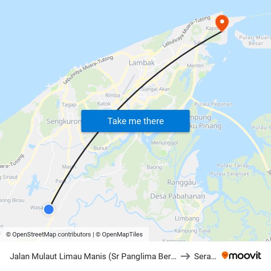 Jalan Mulaut Limau Manis (Sr Panglima Berudin) to Serasa map