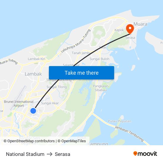 National Stadium to Serasa map