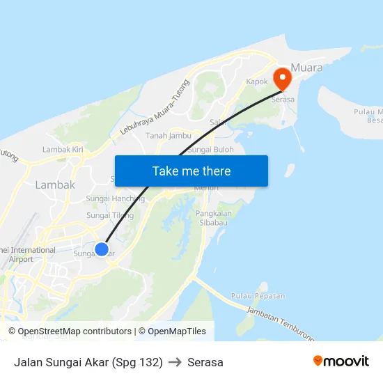 Jalan Sungai Akar (Spg 132) to Serasa map