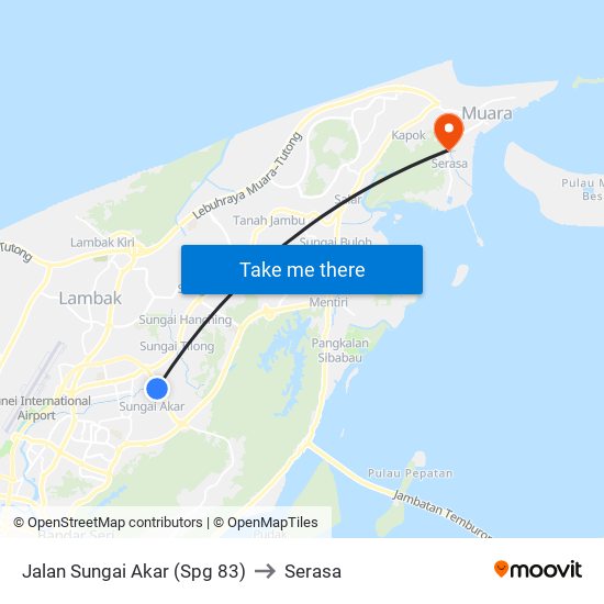 Jalan Sungai Akar (Spg 83) to Serasa map