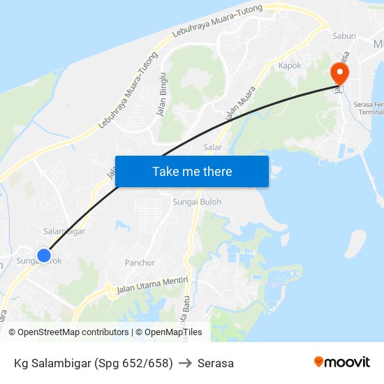 Kg Salambigar (Spg 652/658) to Serasa map