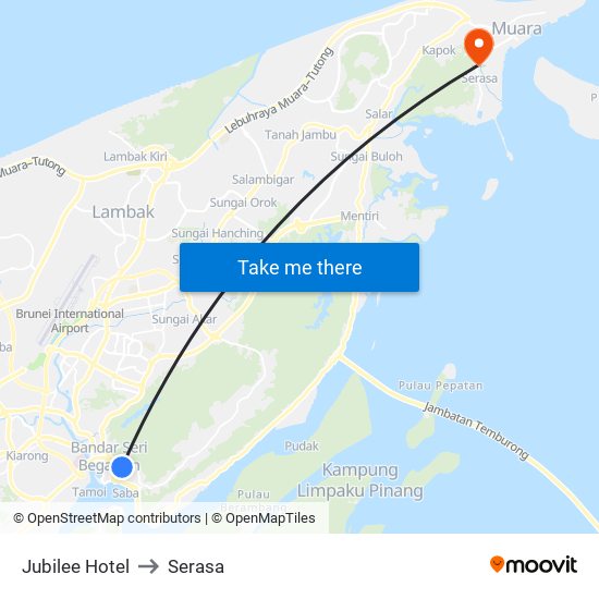 Jubilee Hotel to Serasa map