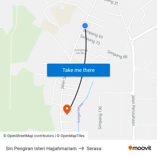 Sm Pengiran Isteri Hajjahmariam to Serasa map