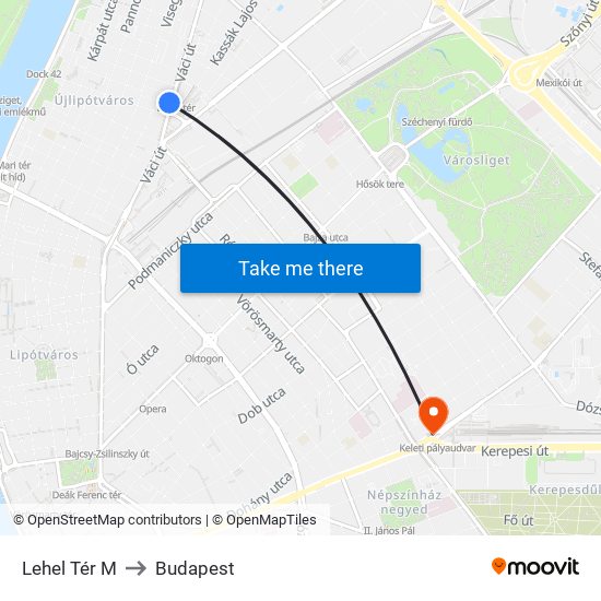 Lehel Tér M to Budapest map