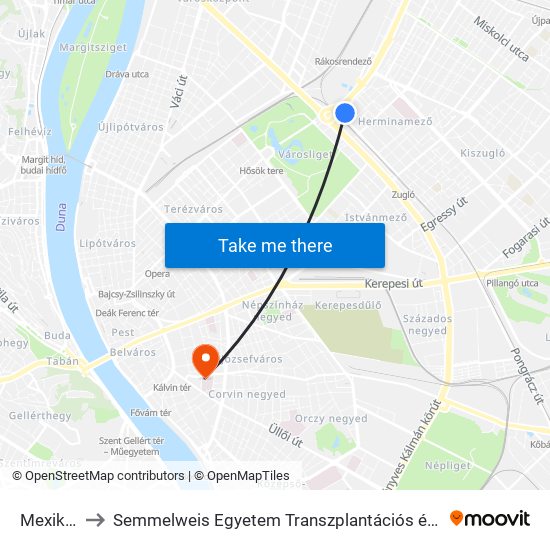 Mexikói Út to Semmelweis Egyetem Transzplantációs és Sebészeti Klinika map