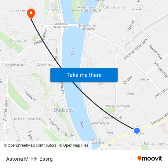 Astoria M to Essrg map