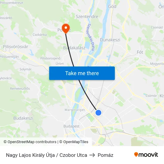 Nagy Lajos Király Útja / Czobor Utca to Pomáz map