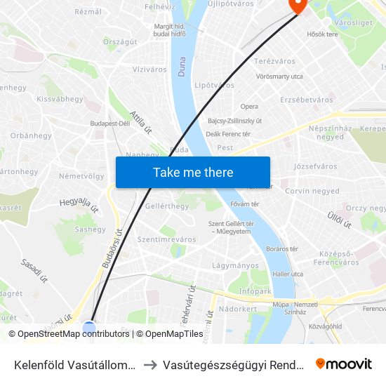 Kelenföld Vasútállomás to Vasútegészségügyi Rendelő map