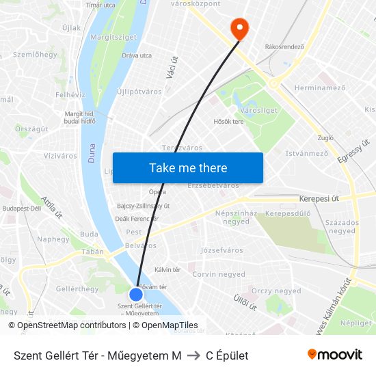 Szent Gellért Tér - Műegyetem M to C Épület map