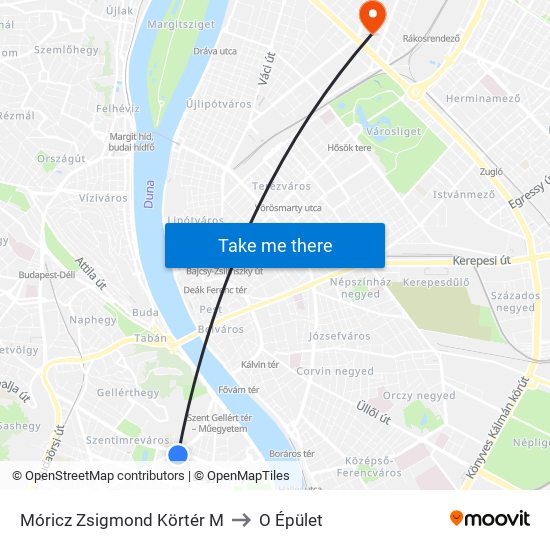 Móricz Zsigmond Körtér M to O Épület map