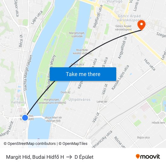 Margit Híd, Budai Hídfő H to D Épület map