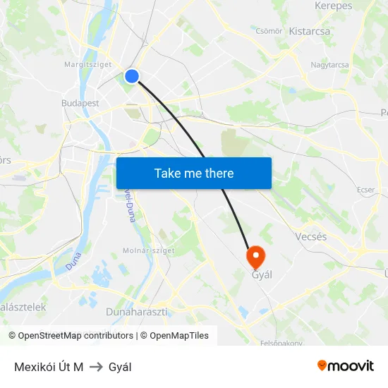 Mexikói Út M to Gyál map