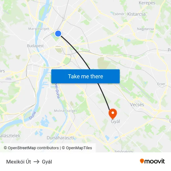Mexikói Út to Gyál map