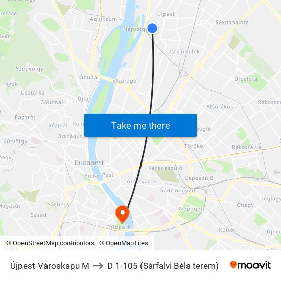 Újpest-Városkapu M to D 1-105 (Sárfalvi Béla terem) map