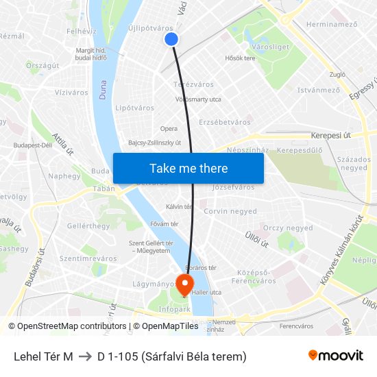 Lehel Tér M to D 1-105 (Sárfalvi Béla terem) map