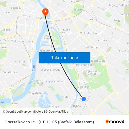 Grassalkovich Út to D 1-105 (Sárfalvi Béla terem) map