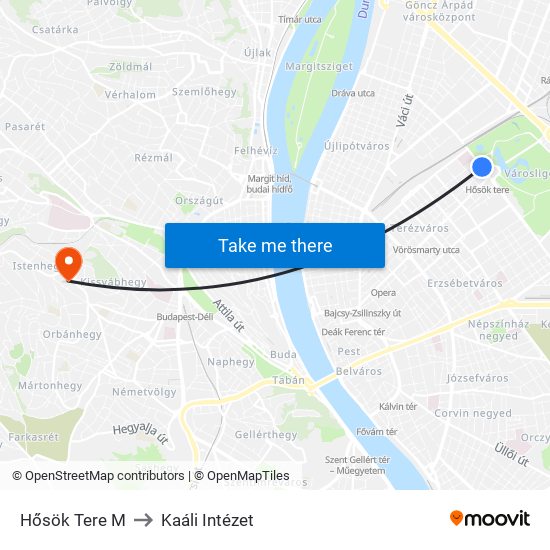 Hősök Tere M to Kaáli Intézet map