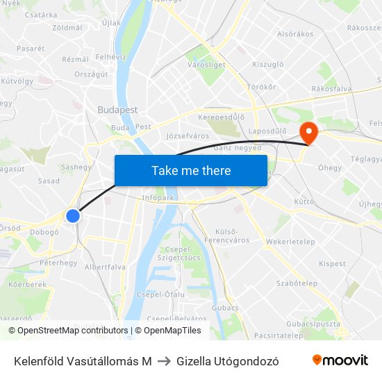 Kelenföld Vasútállomás M to Gizella Utógondozó map