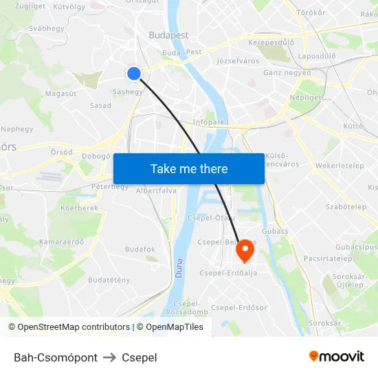 Bah-Csomópont to Csepel map