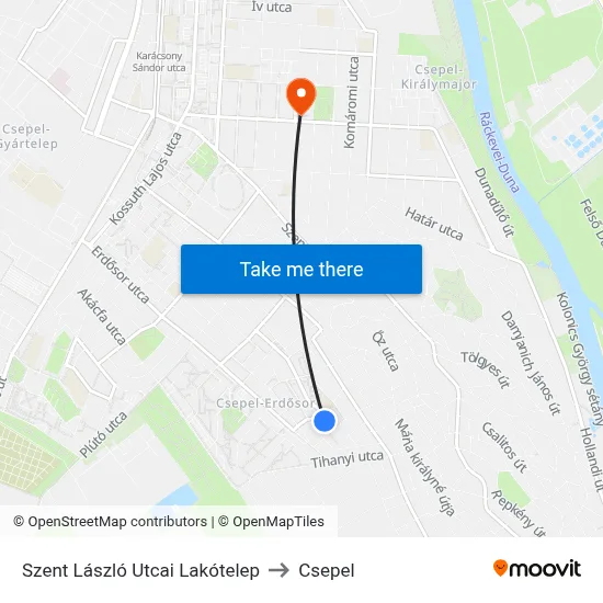 Szent László Utcai Lakótelep to Csepel map