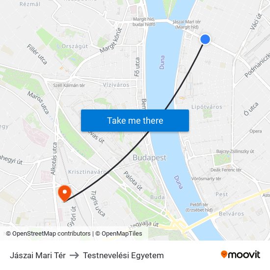 Jászai Mari Tér to Testnevelési Egyetem map