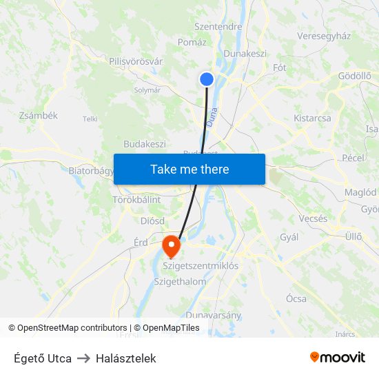 Égető Utca to Halásztelek map