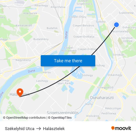 Székelyhíd Utca to Halásztelek map