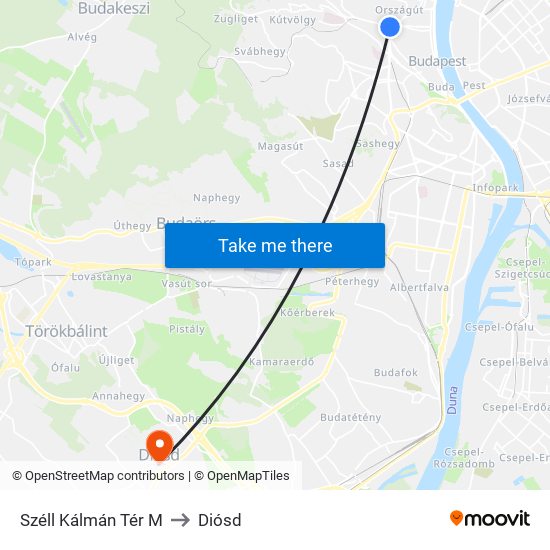 Széll Kálmán Tér M to Diósd map