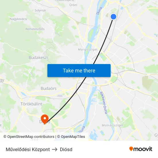 Művelődési Központ to Diósd map