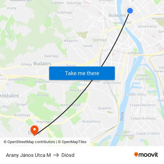 Arany János Utca M to Diósd map