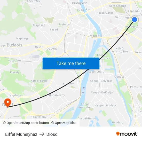 Eiffel Műhelyház to Diósd map