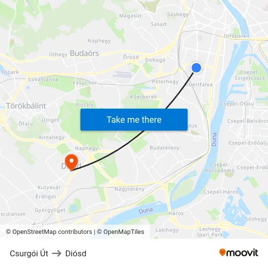 Csurgói Út to Diósd map