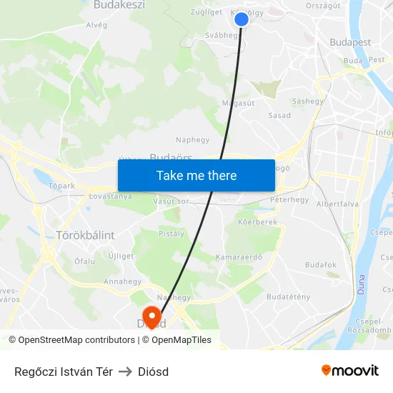 Regőczi István Tér to Diósd map