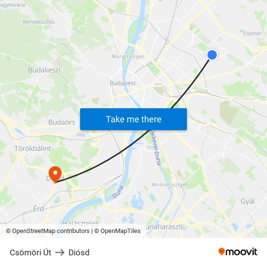 Csömöri Út to Diósd map
