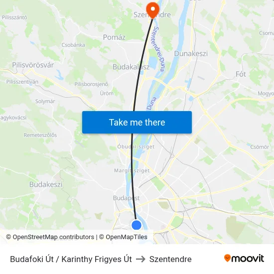 Budafoki Út / Karinthy Frigyes Út to Szentendre map