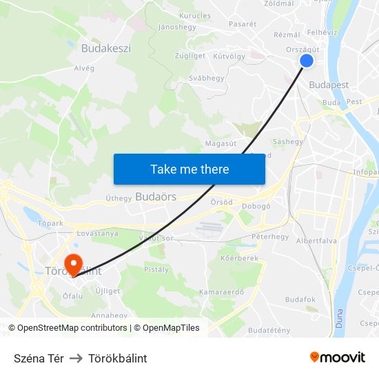 Széna Tér to Törökbálint map