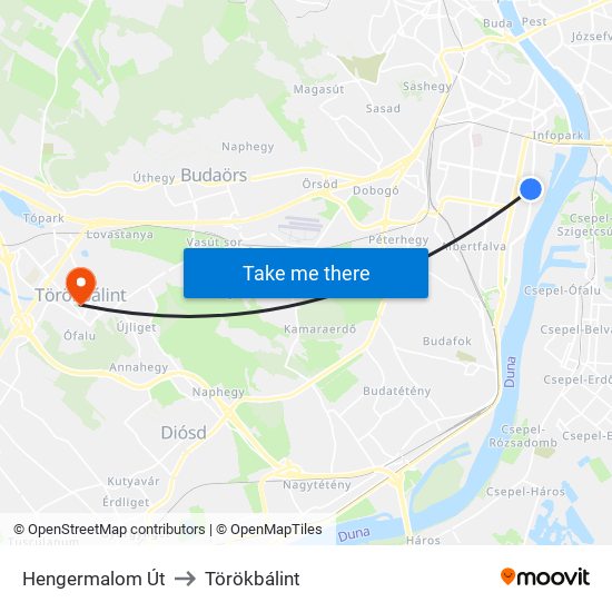 Hengermalom Út to Törökbálint map