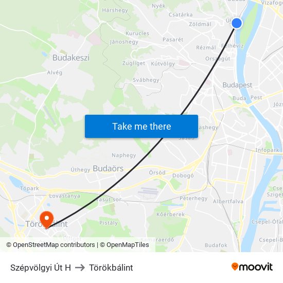 Szépvölgyi Út H to Törökbálint map