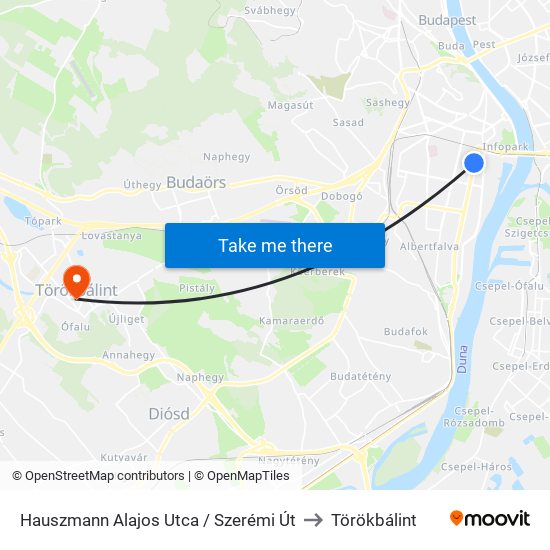 Hauszmann Alajos Utca / Szerémi Út to Törökbálint map