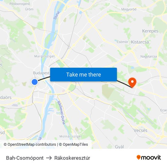 Bah-Csomópont to Rákoskeresztúr map
