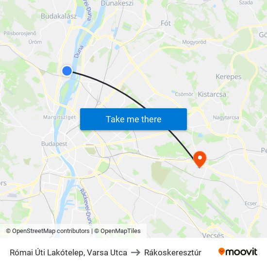 Római Úti Lakótelep, Varsa Utca to Rákoskeresztúr map