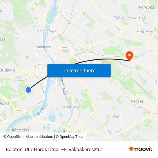 Balatoni Út / Háros Utca to Rákoskeresztúr map