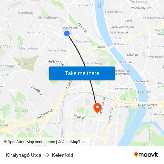Királyhágó Utca to Kelenföld map