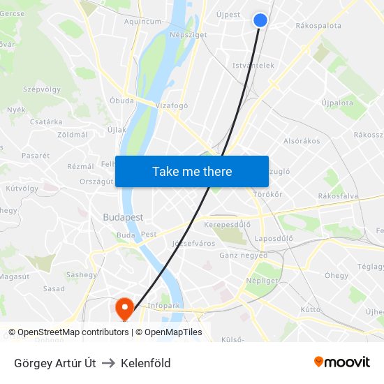 Görgey Artúr Út to Kelenföld map