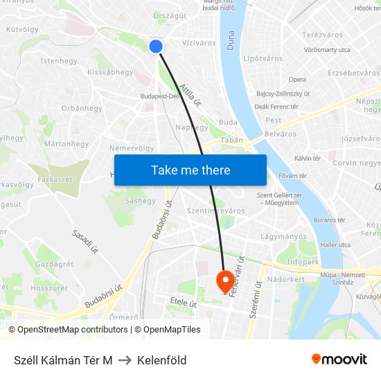 Széll Kálmán Tér M to Kelenföld map