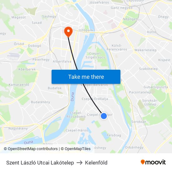 Szent László Utcai Lakótelep to Kelenföld map